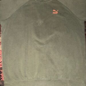 Puma Olive Green/Orange Graphic Print Crewneck